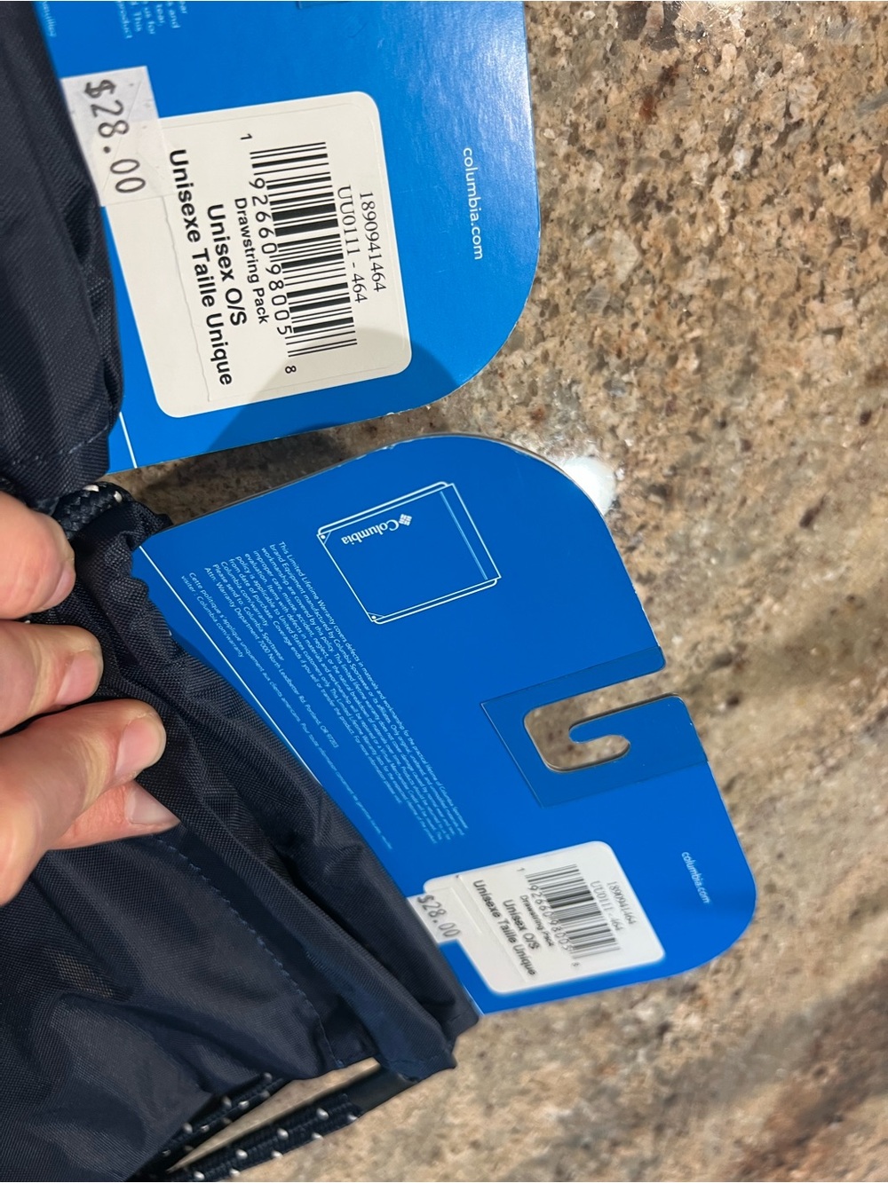 Columbia Navy Drawstring Pack - Picture 3 of 3